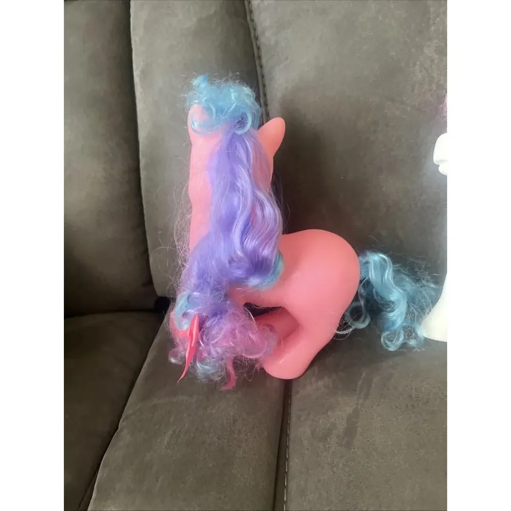 (2) My Little Pony 9” White / Pink Unicorn Hair Luna Moon Horse Hasbro